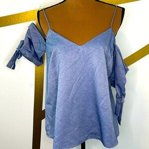 Cold Shoulder Denim Top S